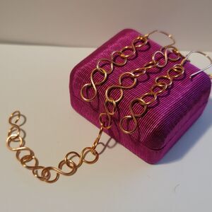 Handmade Figure 8 Copper Bracelet & Earring Set – Hammered Wire Jewelry